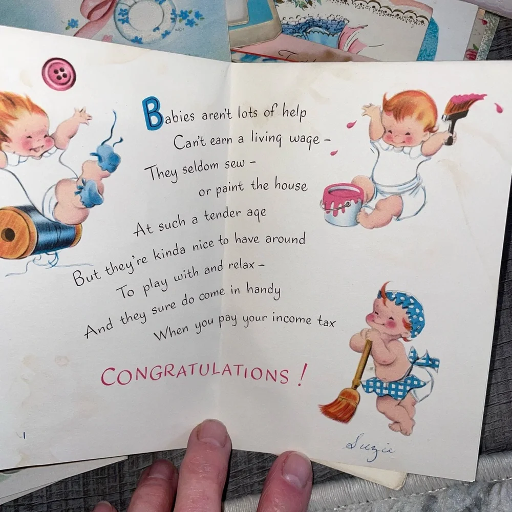 Vintage Greeting Cards Baby 40's & 50's Hallmark etc